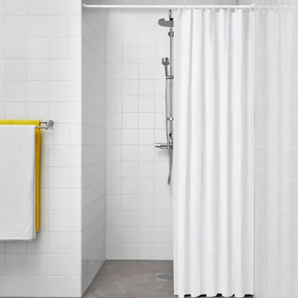 Шторка для ванной Ikea Luddhagtorn 200 x 180 см / Винил / Белый photo 3