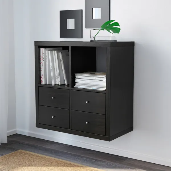 Стеллаж Ikea Kallax 77 x 77 x 39см cm / ЛДСП / Black photo 2