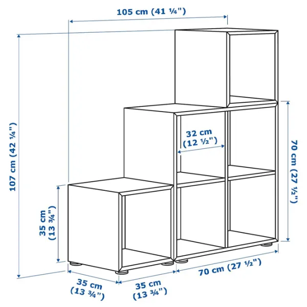 Стеллаж Ikea Eket 107 x 105 x 35см cm / ЛДСП / White photo 2