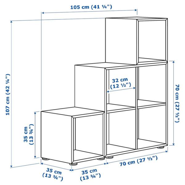 Стеллаж Ikea Eket 107 x 105 x 35см cm / ЛДСП / White photo 2