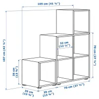 Стеллаж Ikea Eket 107 x 105 x 35см cm / ЛДСП / White photo 2