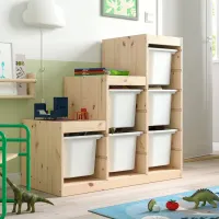 Etajeră cu containere Ikea Trofast 6 91 x 94 x 44 cm / Pin Masiv / Pine photo 4