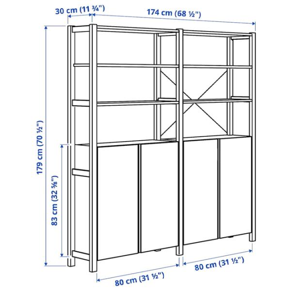 Стеллаж Ikea Ivar 4 179 x 174 x 30см cm / Массивная сосна / Сосна photo 5