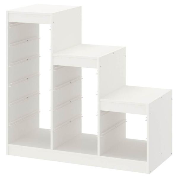 Стеллаж с контейнерами Ikea Trofast 8 94 x 99 x 44см cm / Массивная сосна / White photo 2