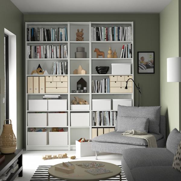 Etajeră Ikea Billy  237 x 200 x 28 cm / PAL / White photo 5