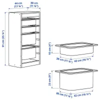 Стеллаж Ikea Trofast 4 91 x 44 x 30см cm / Массивная сосна / Сосна photo 5