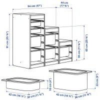 Стеллаж с контейнерами Ikea Trofast 7 91 x 94 x 44см cm / Массивная сосна / Сосна photo 3