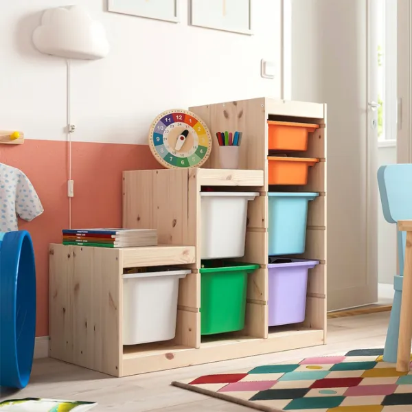 Etajeră cu containere Ikea Trofast 7 91 x 94 x 44 cm / Pin Masiv / Pine photo 4