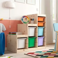 Стеллаж с контейнерами Ikea Trofast 7 91 x 94 x 44см cm / Массивная сосна / Сосна photo 4