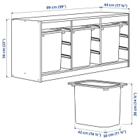 Стеллаж с контейнерами Ikea Trofast 3 56 x 99 x 44см cm / ЛДСП / White photo 4