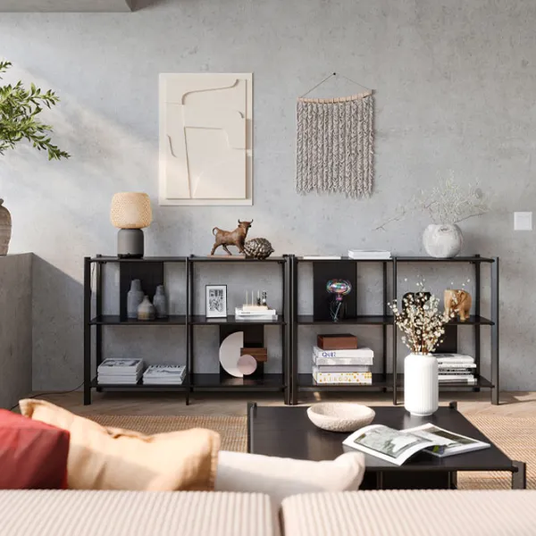 Etajeră Ikea Jattesta 85 x 240 x 40 cm / Bambus / Black photo 2