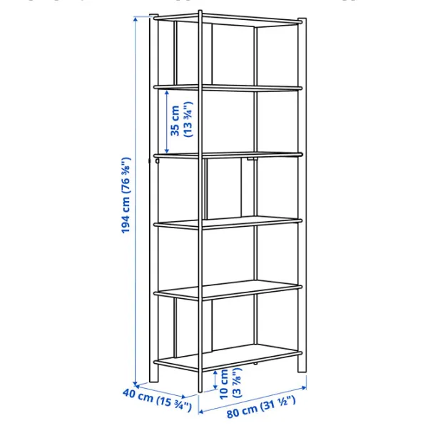 Стеллаж Ikea Jattesta 194 x 200 x 40см cm / Бамбук / White photo 4