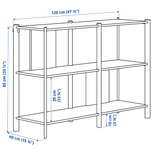 Стеллаж Ikea Jattesta 194 x 200 x 40см cm / Бамбук / White photo 5