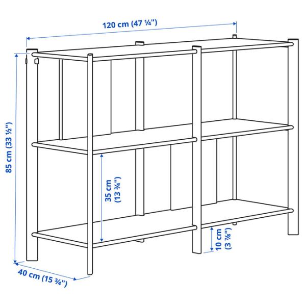 Стеллаж Ikea Jattesta 194 x 200 x 40см cm / Бамбук / White photo 5