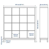 Стеллаж Ikea Kallax 164 x 147 x 39см cm / ЛДСП / Выбеленный дуб photo 6