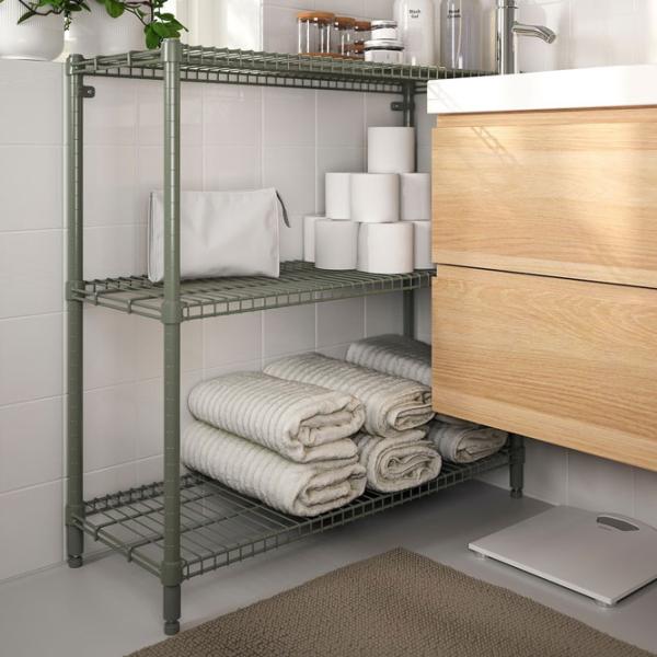 Стеллаж Ikea Omar  94 x 92 x 36см cm / Пластик / Серо-зеленый photo 3