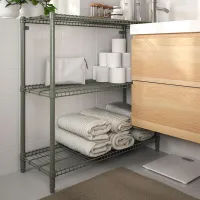 Стеллаж Ikea Omar 94 x 92 x 36см cm / Пластик / Серо-зеленый photo 3