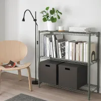 Стеллаж Ikea Omar 94 x 92 x 36см cm / Пластик / Серо-зеленый photo 4