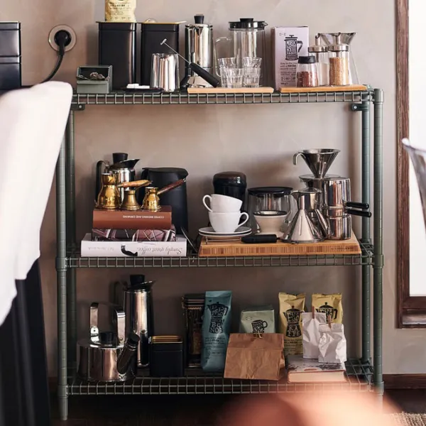 Стеллаж Ikea Omar  94 x 92 x 36см cm / Пластик / Серо-зеленый photo 6