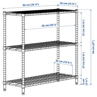 Стеллаж Ikea Omar 94 x 92 x 36см cm / Пластик / Серо-зеленый photo 7