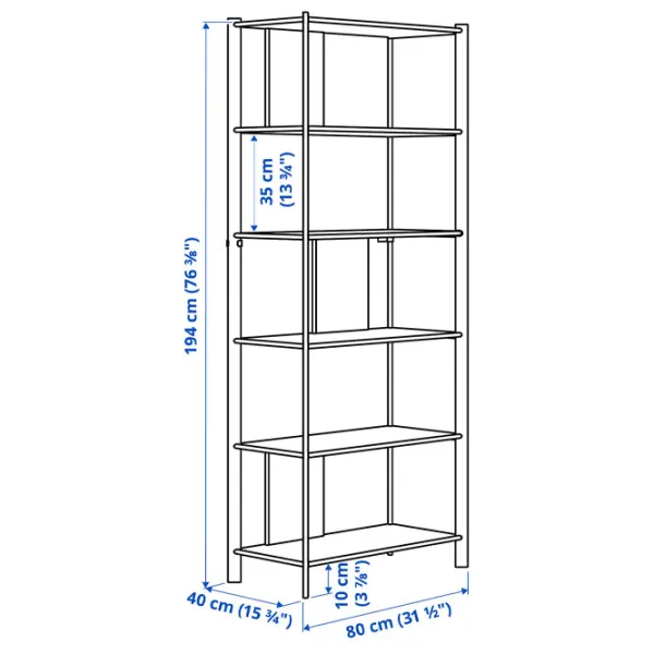 Стеллаж Ikea Jattesta 194 x 80 x 40см cm / Бамбук / White photo 5