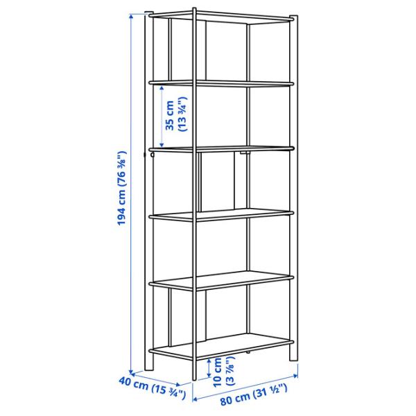 Стеллаж Ikea Jattesta 194 x 80 x 40см cm / Бамбук / White photo 5