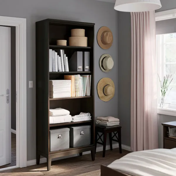 Стеллаж Ikea Hemnes 211 x 81 x 39см cm / Массив / Темно Коричневый photo 2