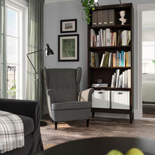 Стеллаж Ikea Hemnes 211 x 81 x 39см cm / Массив / Темно Коричневый photo 3