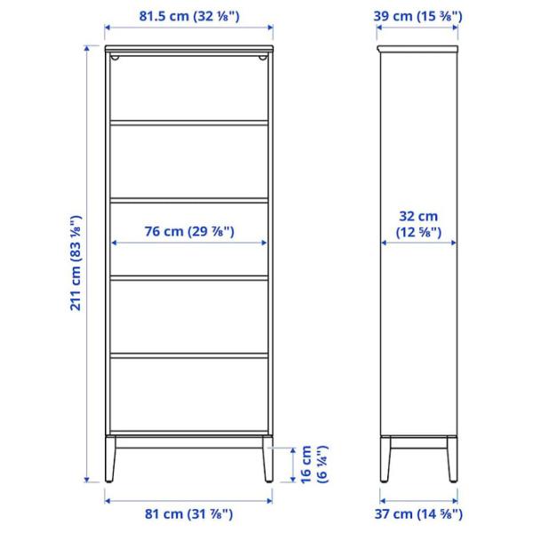 Стеллаж Ikea Hemnes 211 x 81 x 39см cm / Массив / Темно Коричневый photo 6