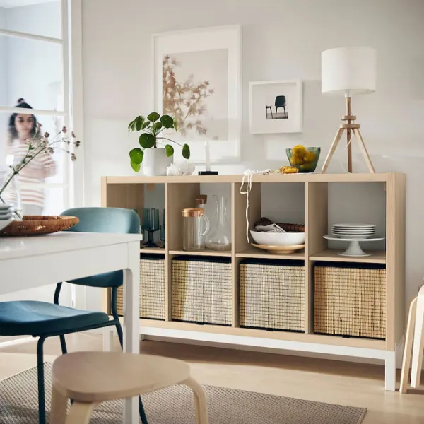 Etajeră Ikea Kallax 94 x 147 x 39 cm / PAL / Whitewashed Oak photo 3