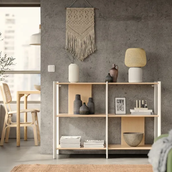 Etajeră Ikea Jattesta 85 x 120 x 40 cm / Bambus / White photo 2