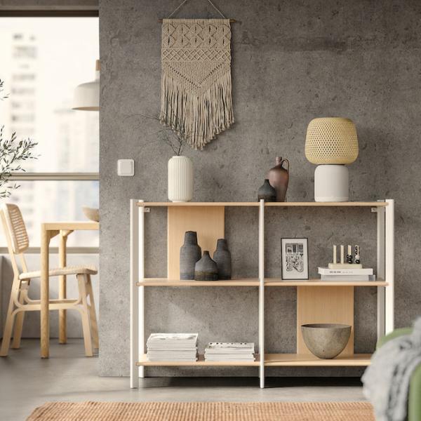 Etajeră Ikea Jattesta 85 x 120 x 40 cm / Bambus / White photo 2