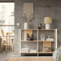 Стеллаж Ikea Jattesta 85 x 120 x 40см cm / Бамбук / White photo 2