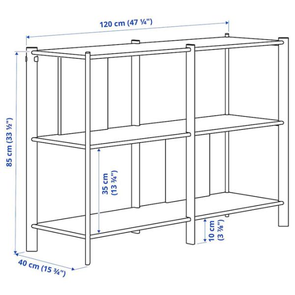 Etajeră Ikea Jattesta 85 x 120 x 40 cm / Bambus / White photo 5