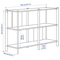 Стеллаж Ikea Jattesta 85 x 120 x 40см cm / Бамбук / White photo 5
