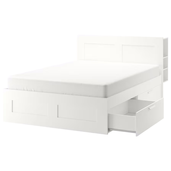 Кровать Ikea Brimnes Luroy 140 x 200 см / Массив / Белый photo 1