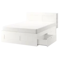 Кровать Ikea Brimnes Luroy 140 x 200 см / Массив / Белый