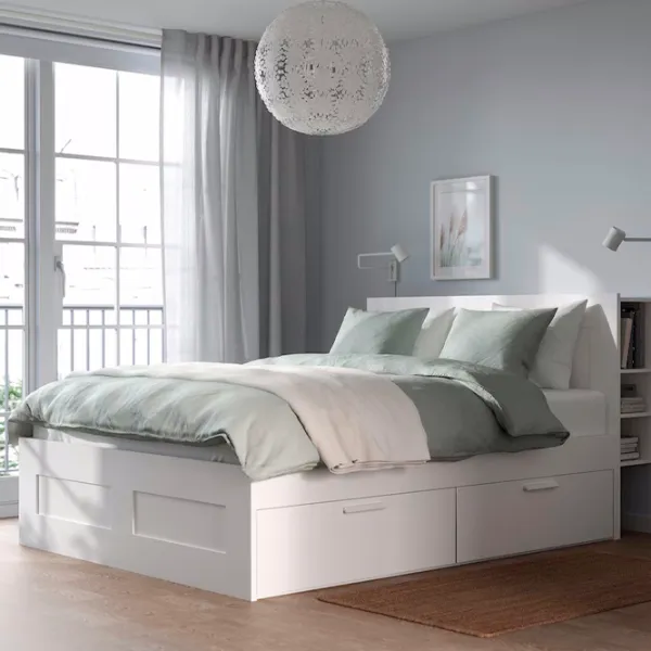 Кровать Ikea Brimnes Luroy 140 x 200 см / Массив / Белый photo 6