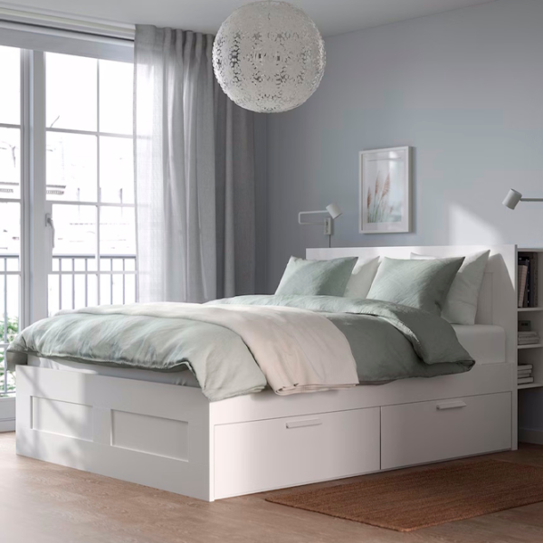 Кровать Ikea Brimnes Luroy 140 x 200 см / Массив / Белый photo 6