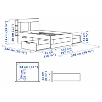 Pat Ikea Brimnes Luroy 140 x 200 cm / Masiv / White photo 8