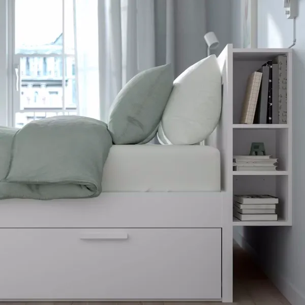 Кровать Ikea Brimnes Lonset 180 x 200 см / ЛДСП / Белый photo 2