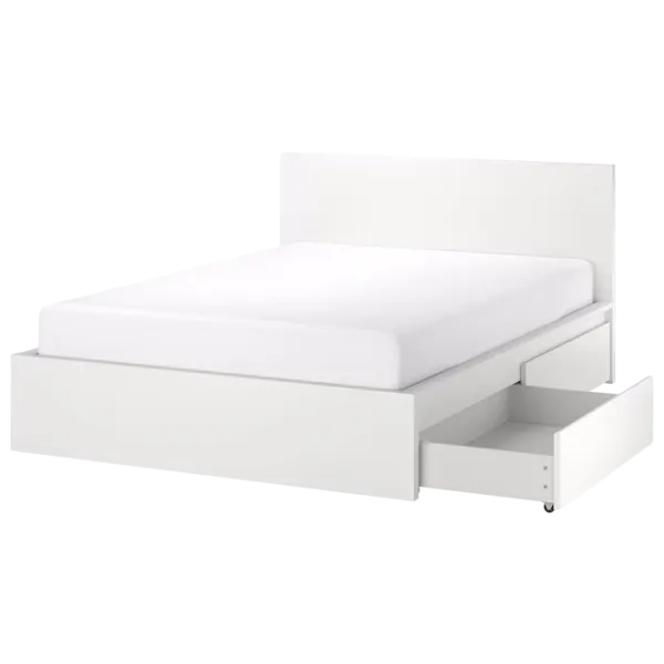 Кровать Ikea Malm/Lonset 4 180 x 200 см / Шпон / Белый photo 1