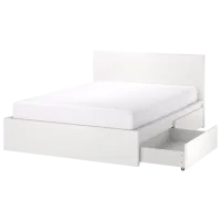 Кровать Ikea Malm/Lonset 4 180 x 200 см / Шпон / Белый