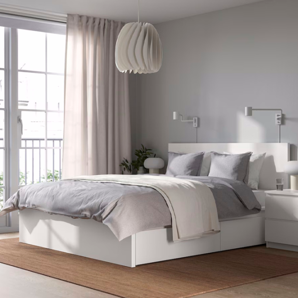 Кровать Ikea Malm/Lonset 4 180 x 200 см / Шпон / Белый photo 2