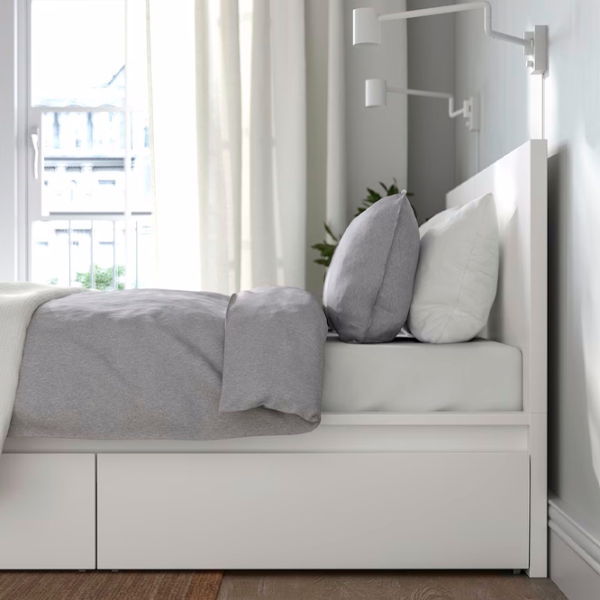 Кровать Ikea Malm/Lonset 4 180 x 200 см / Шпон / Белый photo 7