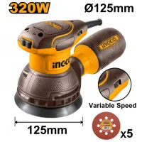 Șlefuitor INGCO RS3216 Cu excentric / 320 W / Yellow photo 2