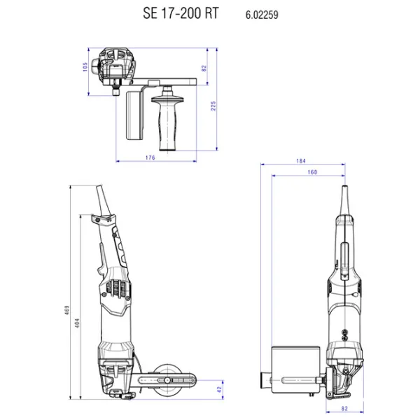 Șlefuitor Metabo SE 17-200RT Cu perie / 1700 W / Black photo 11 Șlefuitor Metabo SE 17-200RT Cu perie / 1700 W / Black photo 11