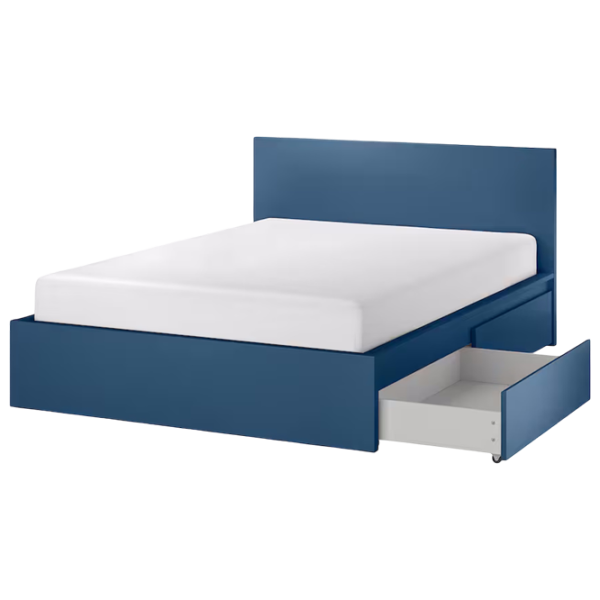 Кровать Ikea Malm Luroy 2 160 x 200 см / Шпон / Синий photo 1