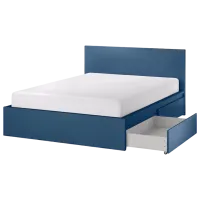 Кровать Ikea Malm Luroy 2 160 x 200 см / Шпон / Синий