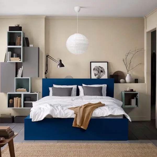 Кровать Ikea Malm Luroy 2 160 x 200 см / Шпон / Синий photo 2